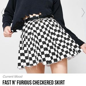 XS current mood Dollskill checkered Skater skirt